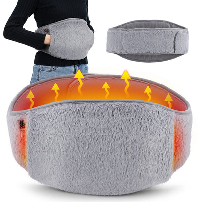 Plush Rechargeable Heating Belt – Instant Cramps Relief & Hand Warmer (3 Temps, Washable