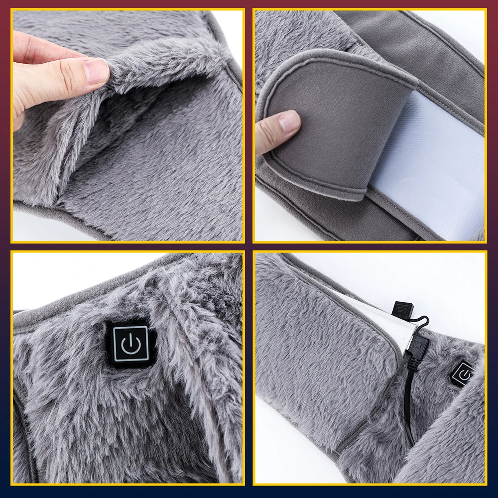 Plush Rechargeable Heating Belt – Instant Cramps Relief & Hand Warmer (3 Temps, Washable